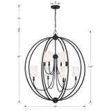 Crystorama Libby Langdon Sylvan 8 Light Black Forged Chandelier