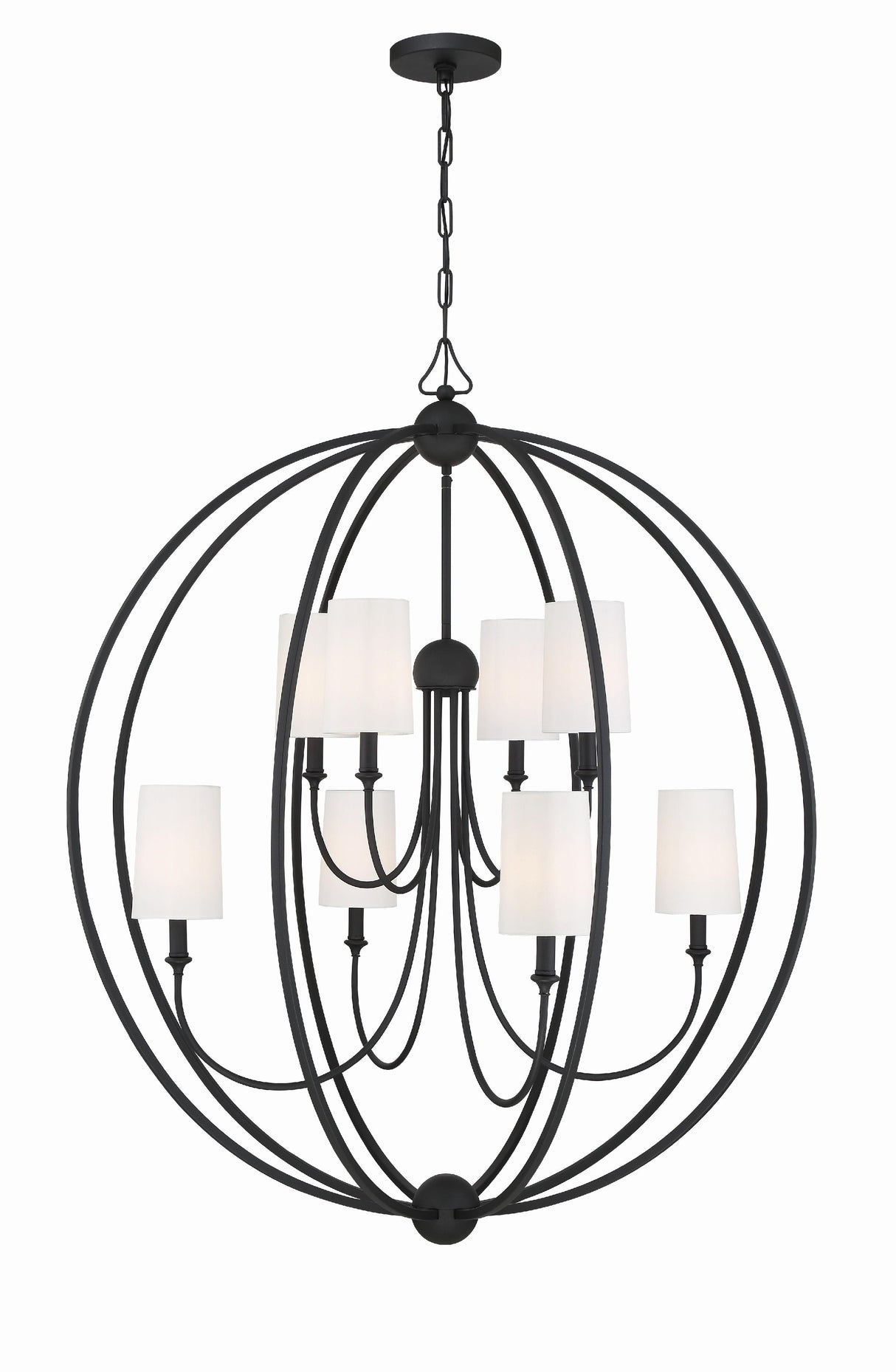 Crystorama Libby Langdon Sylvan 8 Light Black Forged Chandelier