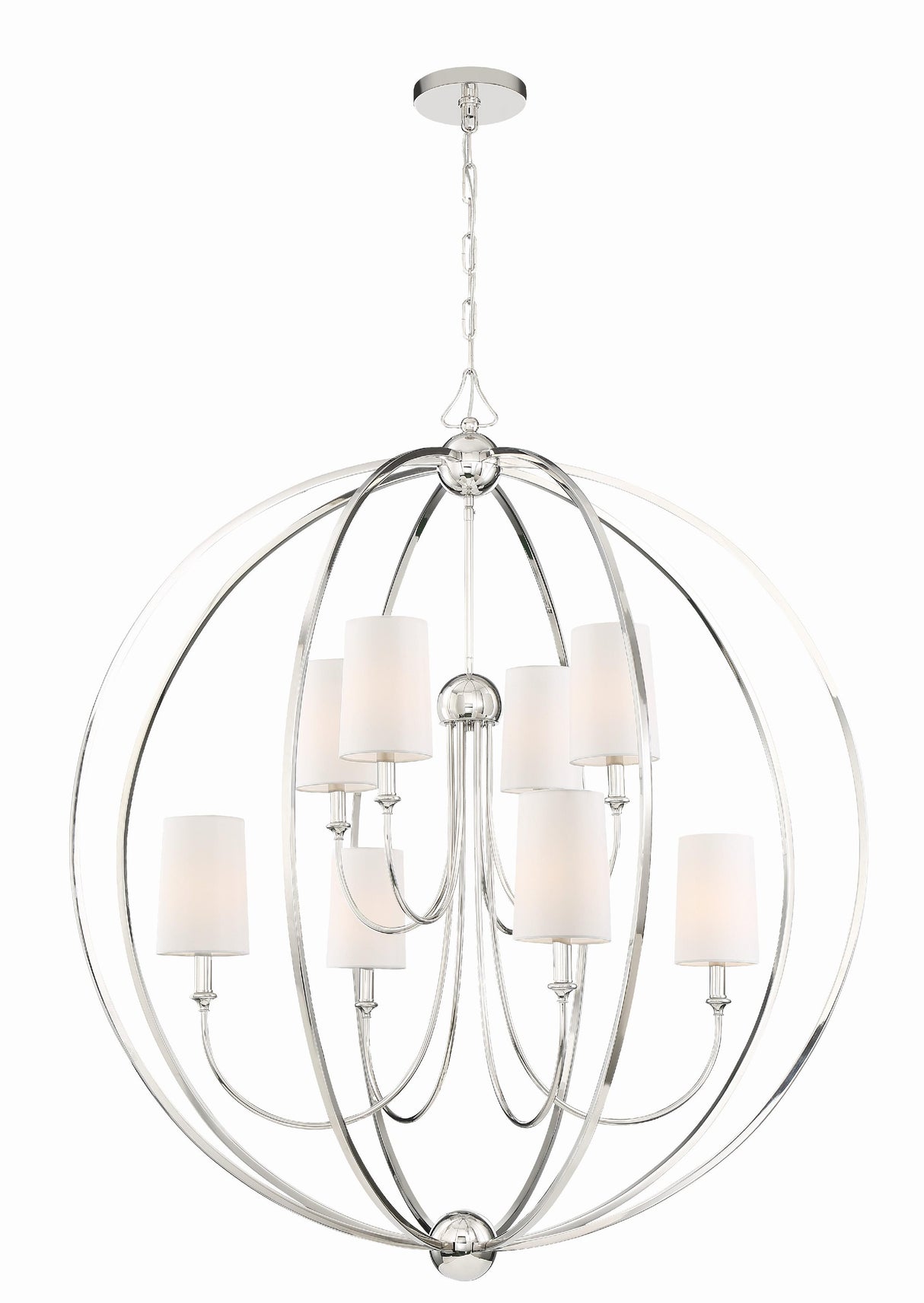 Crystorama Libby Langdon Sylvan 8 Light Polished Nickel Chandelier