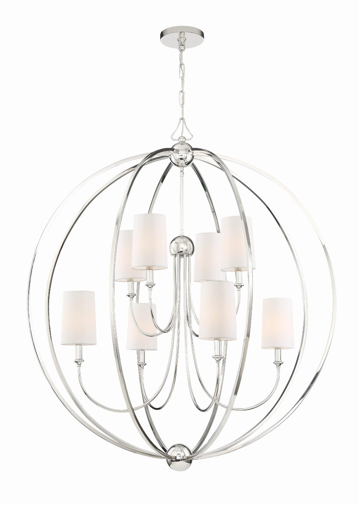 Crystorama Libby Langdon Sylvan 8 Light Polished Nickel Chandelier