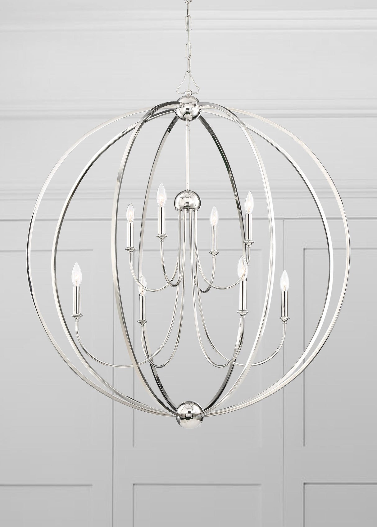Crystorama Libby Langdon Sylvan 8 Light Polished Nickel Chandelier