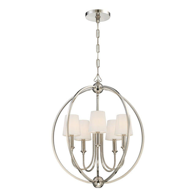 Crystorama Libby Langdon Sylvan 5 Light Polished Nickel Chandelier