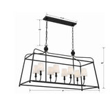 Crystorama Libby Langdon Sylvan 8 Light Black Forged Linear Chandelier