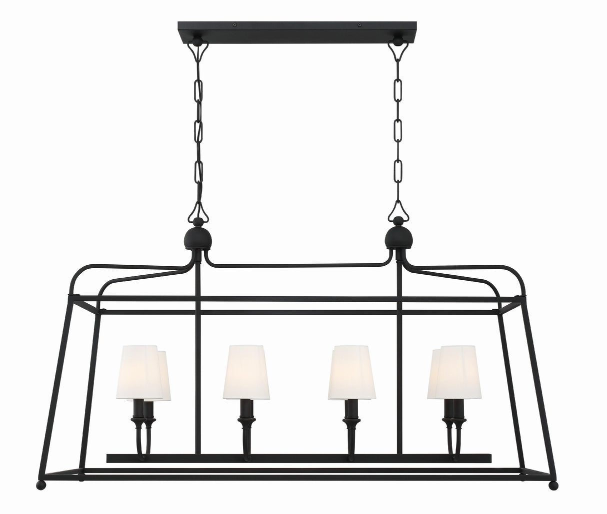 Crystorama Libby Langdon Sylvan 8 Light Black Forged Linear Chandelier