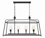 Crystorama Libby Langdon Sylvan 8 Light Black Forged Linear Chandelier
