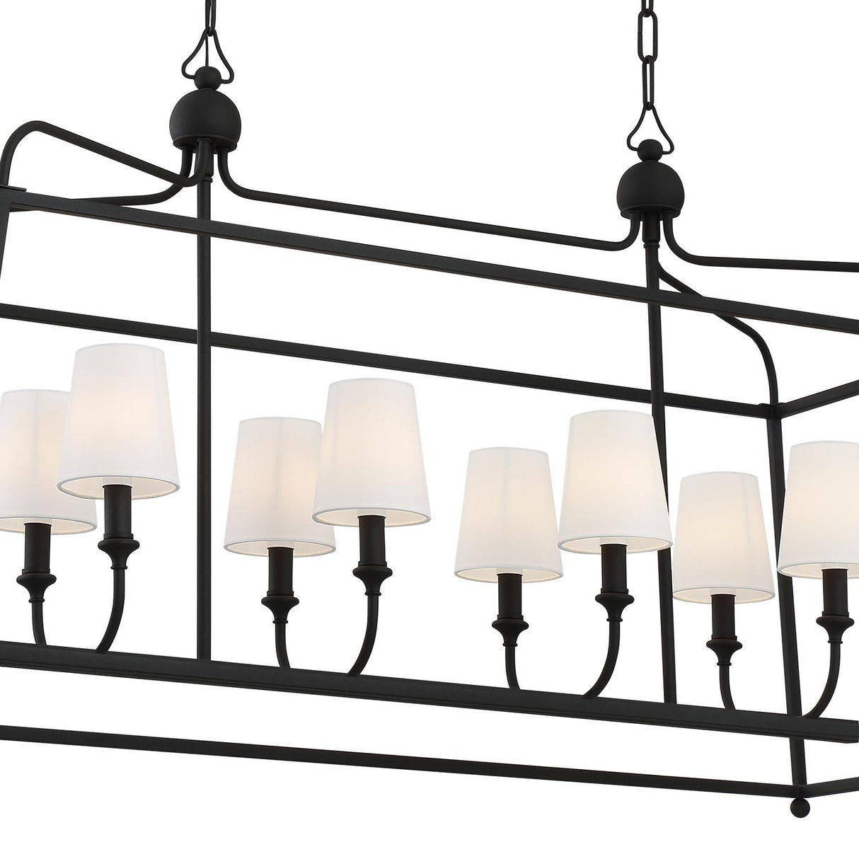 Crystorama Libby Langdon Sylvan 8 Light Black Forged Linear Chandelier