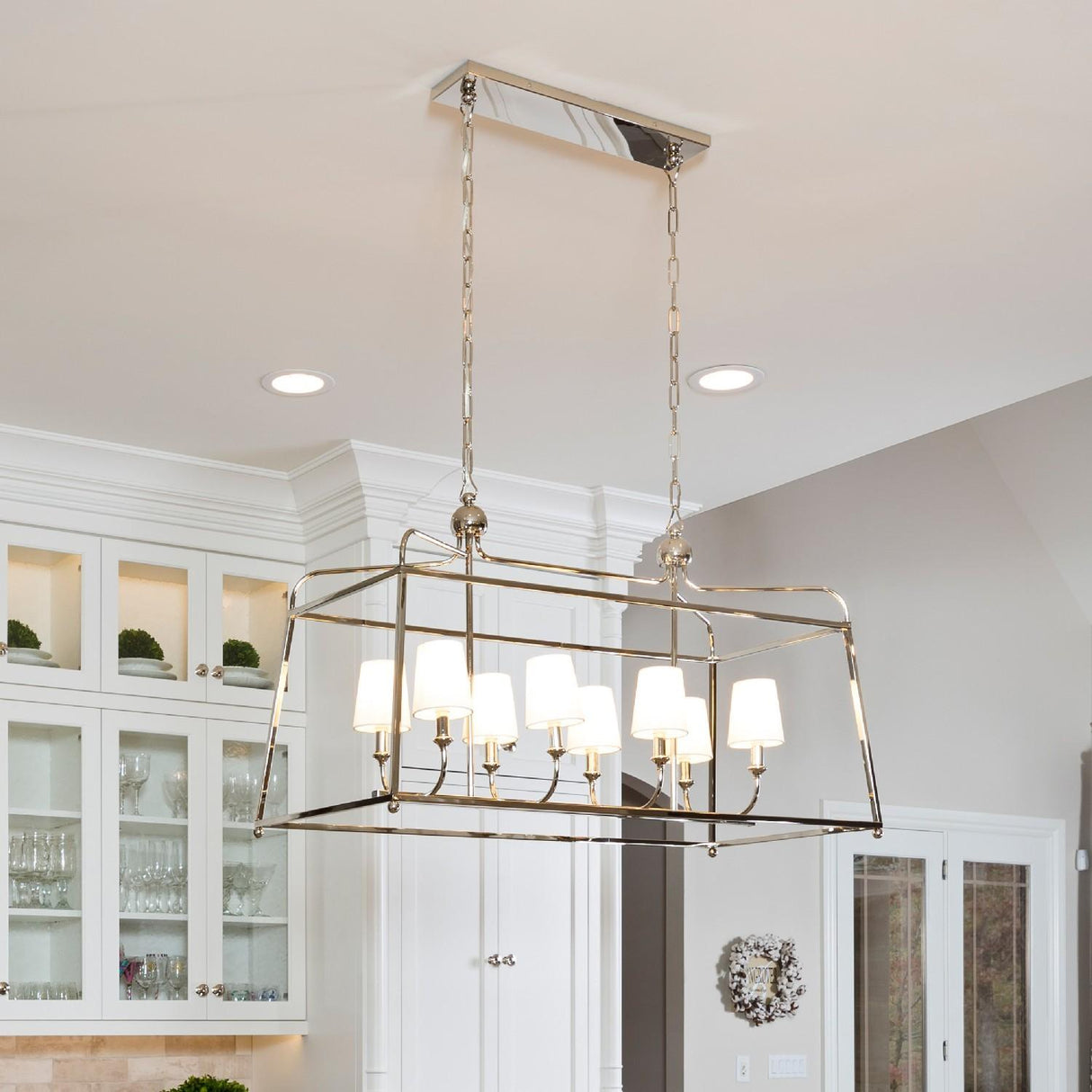 Crystorama Libby Langdon Sylvan 8 Light Polished Nickel Linear Chandelier