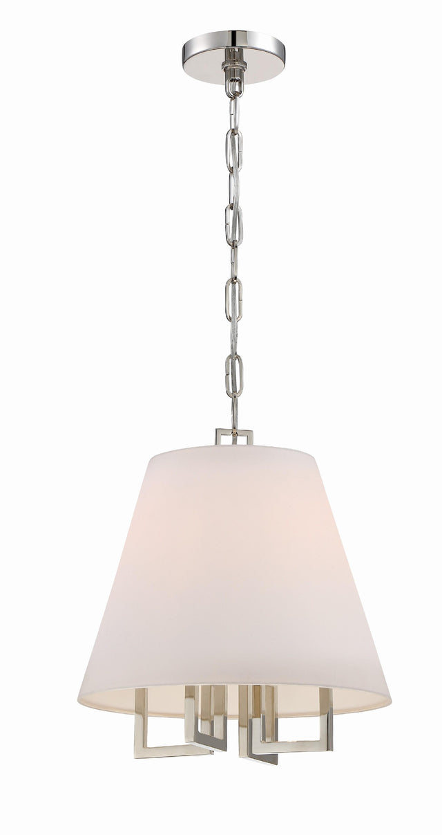 Crystorama Libby Langdon Westwood 4 Light Polished Nickel Pendant