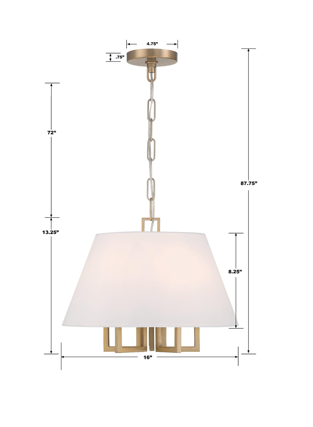 Crystorama Libby Langdon Westwood 5 Light Vibrant Gold Pendant