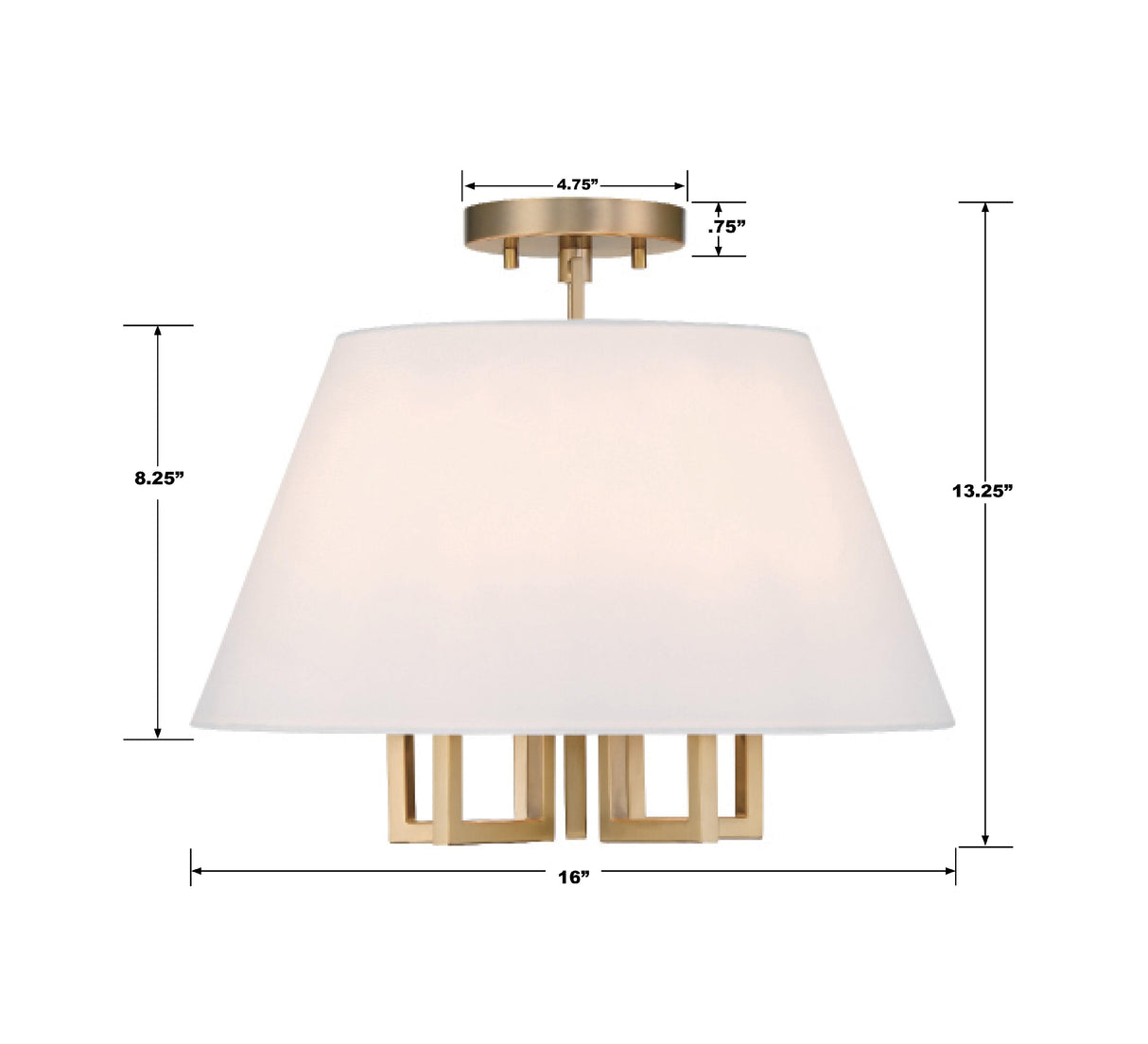 Crystorama Libby Langdon Westwood 5 Light Vibrant Gold Semi Flush Mount