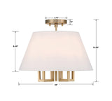 Crystorama Libby Langdon Westwood 5 Light Vibrant Gold Semi Flush Mount
