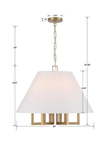 Crystorama Libby Langdon Westwood 6 Light Vibrant Gold Chandelier