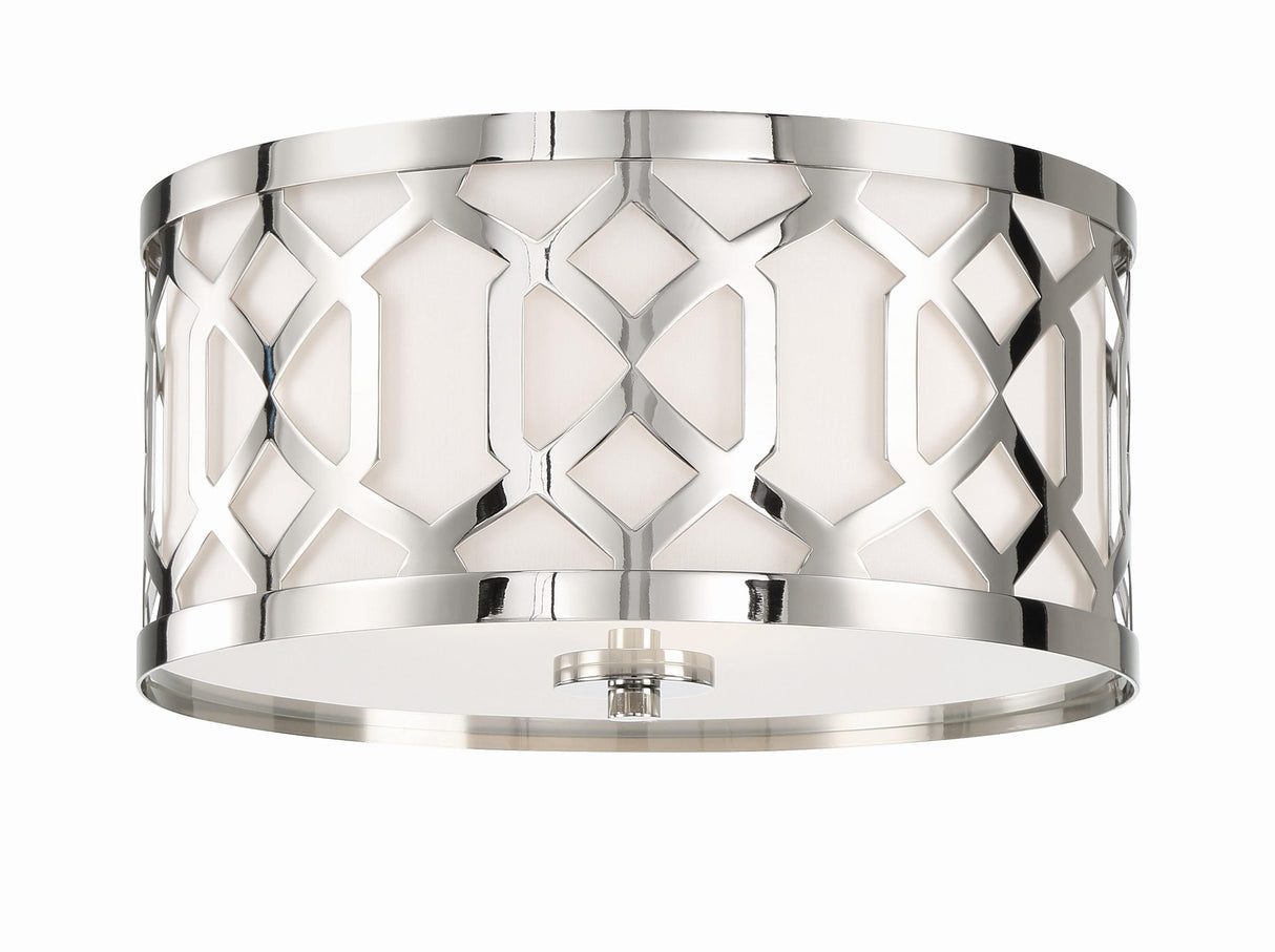 Crystorama Libby Langdon Jennings 3 Light Polished Nickel Flush Mount