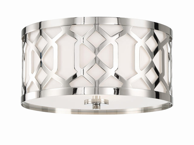 Crystorama Libby Langdon Jennings 3 Light Polished Nickel Flush Mount