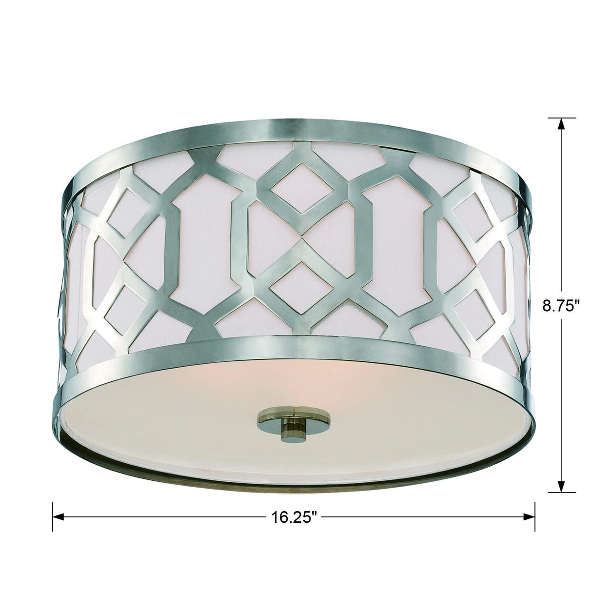 Crystorama Libby Langdon Jennings 3 Light Polished Nickel Flush Mount