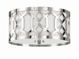 Crystorama Libby Langdon Jennings 3 Light Polished Nickel Flush Mount