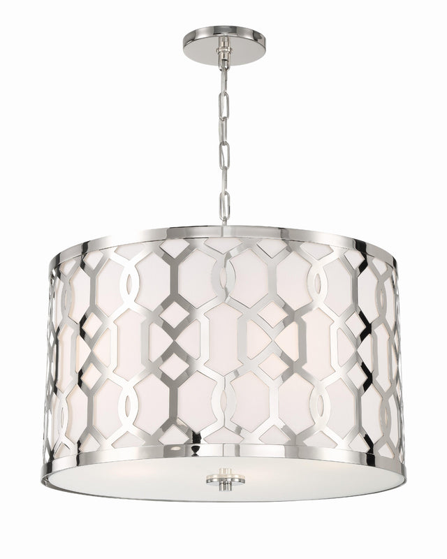 Crystorama Libby Langdon Jennings 5 Light Polished Nickel Pendant