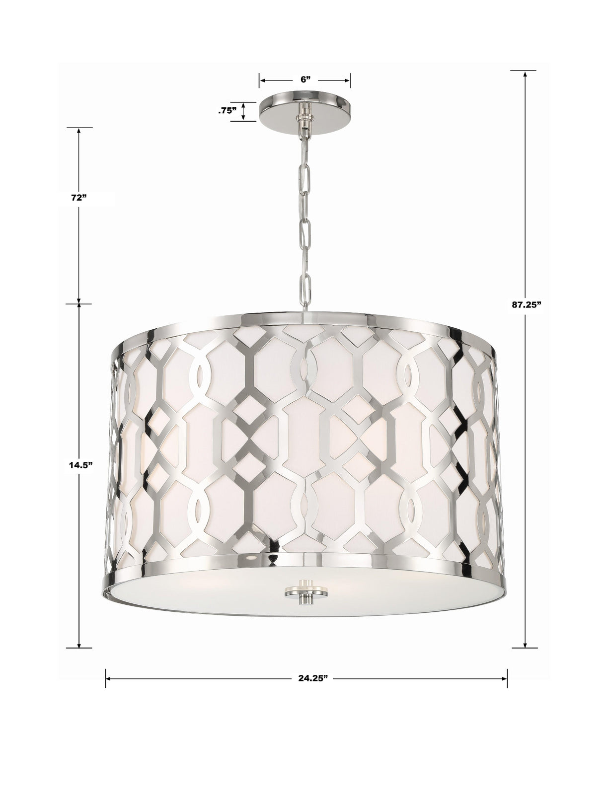 Crystorama Libby Langdon Jennings 5 Light Polished Nickel Pendant