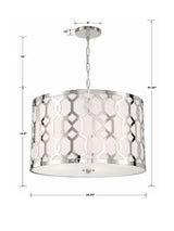 Crystorama Libby Langdon Jennings 5 Light Polished Nickel Pendant