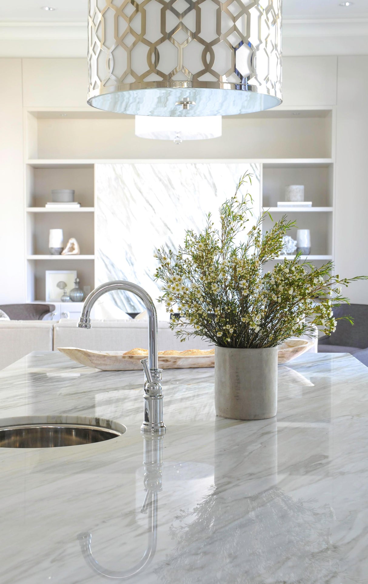 Crystorama Libby Langdon Jennings 5 Light Polished Nickel Pendant