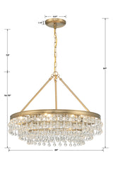 Crystorama Calypso 6 Light Vibrant Gold Chandelier