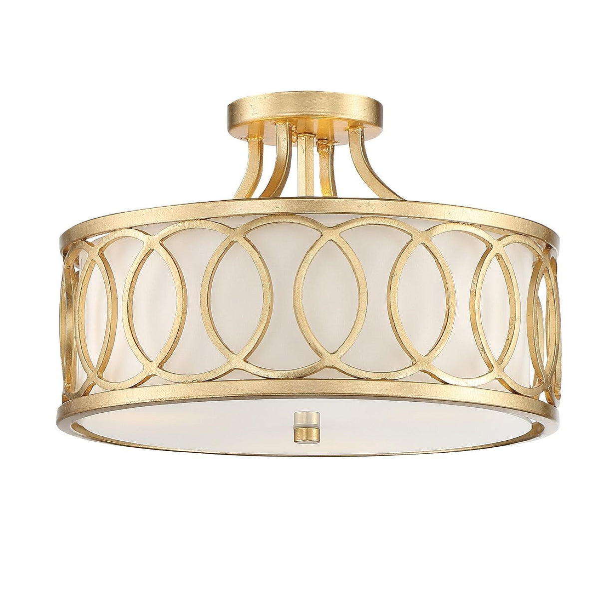 Crystorama Libby Langdon Graham 3 Light Antique Gold Semi Flush Mount