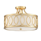 Crystorama Libby Langdon Graham 3 Light Antique Gold Semi Flush Mount