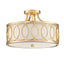 Crystorama Libby Langdon Graham 3 Light Antique Gold Semi Flush Mount