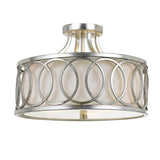 Crystorama Libby Langdon Graham 3 Light Antique Silver Semi Flush Mount