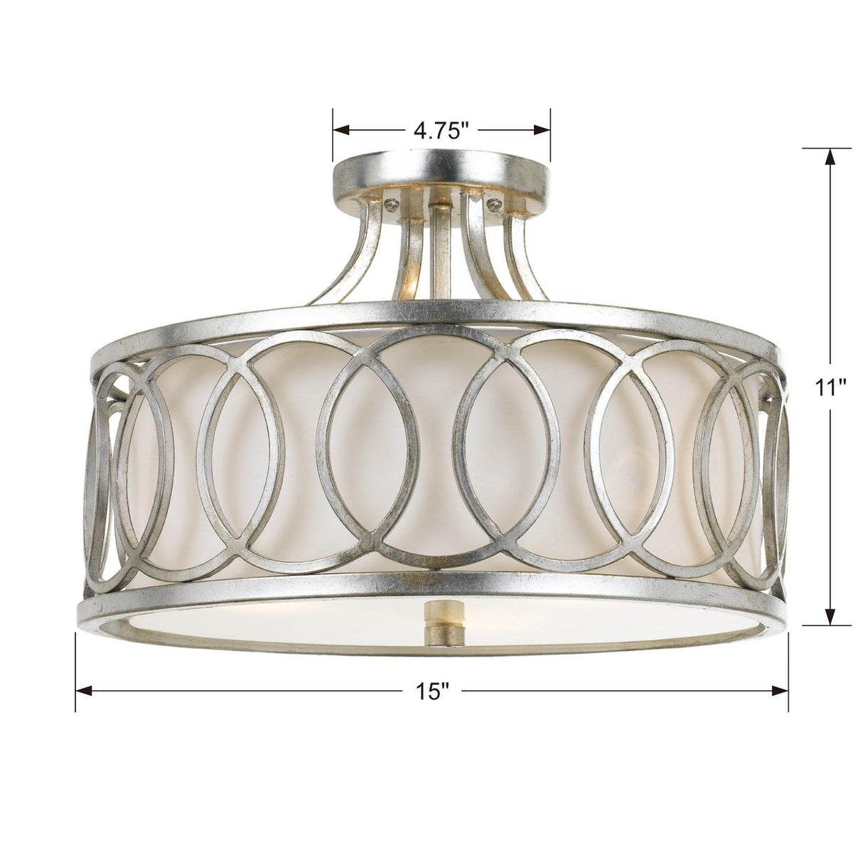 Crystorama Libby Langdon Graham 3 Light Antique Silver Semi Flush Mount