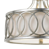 Crystorama Libby Langdon Graham 3 Light Antique Silver Semi Flush Mount