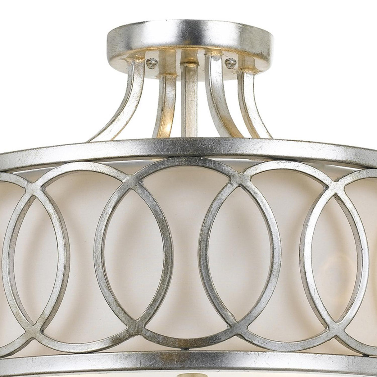 Crystorama Libby Langdon Graham 3 Light Antique Silver Semi Flush Mount