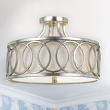Crystorama Libby Langdon Graham 3 Light Antique Silver Semi Flush Mount