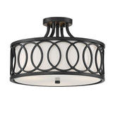 Crystorama Libby Langdon Graham 3 Light Matte Black Semi Flush Mount