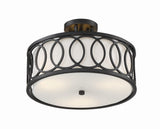 Crystorama Libby Langdon Graham 3 Light Matte Black Semi Flush Mount