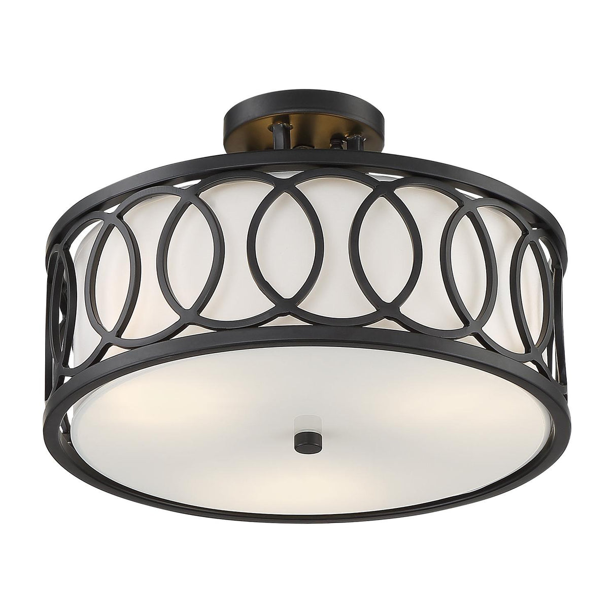 Crystorama Libby Langdon Graham 3 Light Matte Black Semi Flush Mount