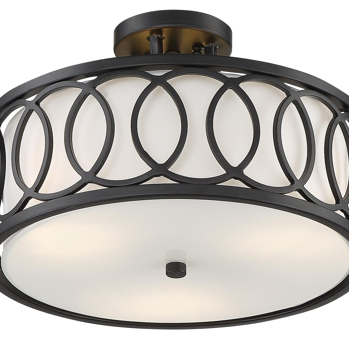 Crystorama Libby Langdon Graham 3 Light Matte Black Semi Flush Mount