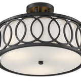 Crystorama Libby Langdon Graham 3 Light Matte Black Semi Flush Mount