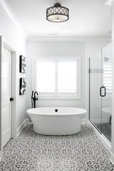 Crystorama Libby Langdon Graham 3 Light Matte Black Semi Flush Mount