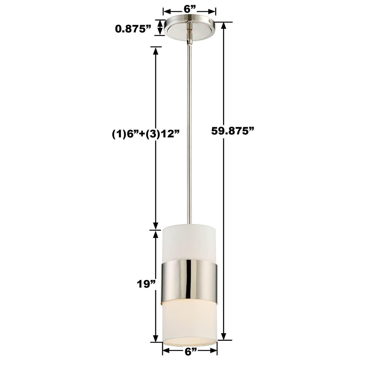 Crystorama Libby Langdon Grayson 1 Light Polished Nickel Mini Pendant