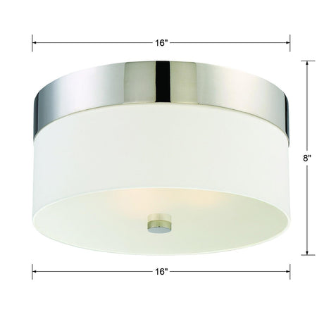 Crystorama Libby Langdon Grayson 3 Light Polished Nickel Flush Mount