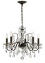 Crystorama Butler 5 Light Hand Cut Crystal English Bronze Chandelier