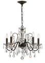 Crystorama Butler 5 Light Hand Cut Crystal English Bronze Chandelier