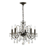 Crystorama Butler 5 Light Hand Cut Crystal English Bronze Chandelier