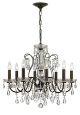 Crystorama Butler 8 Light Hand Cut Crystal English Bronze Chandelier