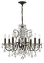 Crystorama Butler 8 Light Hand Cut Crystal English Bronze Chandelier