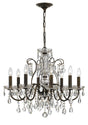 Crystorama Butler 8 Light Hand Cut Crystal English Bronze Chandelier