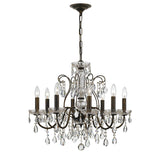 Crystorama Butler 8 Light Hand Cut Crystal English Bronze Chandelier