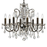 Crystorama Butler 8 Light Hand Cut Crystal English Bronze Chandelier