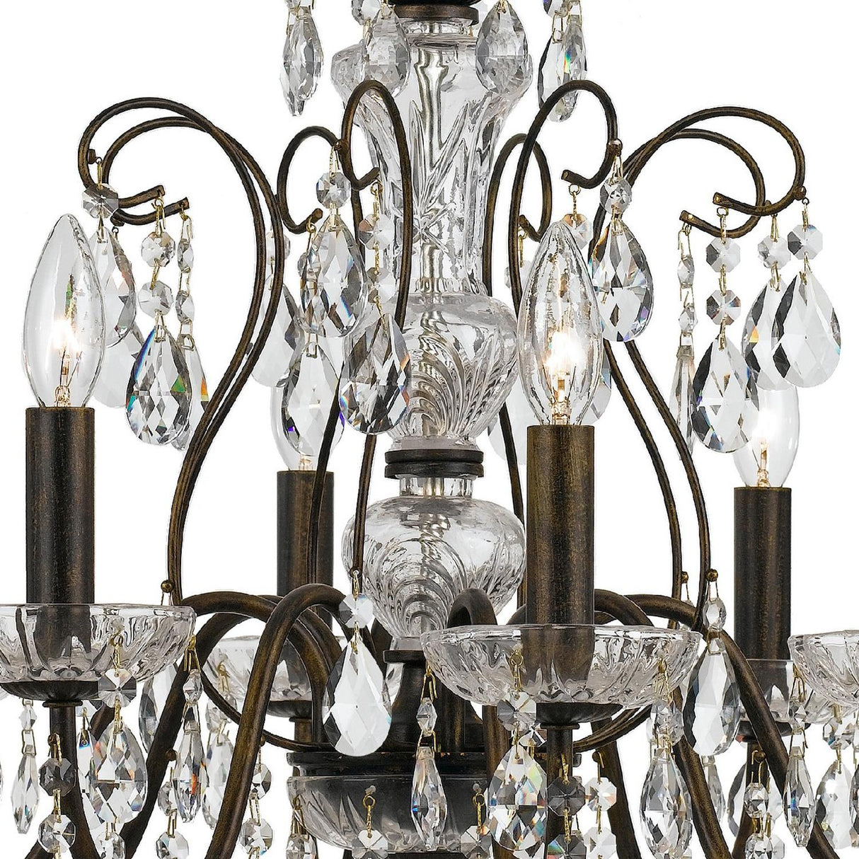 Crystorama Butler 8 Light Hand Cut Crystal English Bronze Chandelier